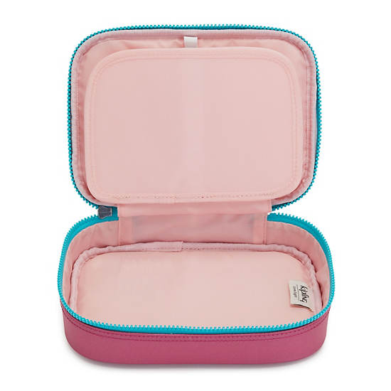 Kipling 100 Pens Metallic Case Bags Fresh Pink Metallic | CA 2033LI